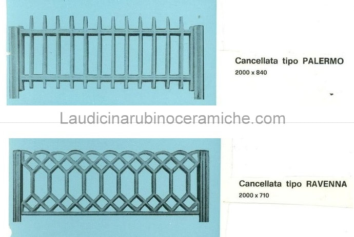 recinzione in cemento , modello Palermo, modello Ravenna