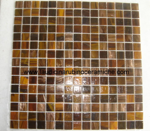 Mosaico vetroso su rete , Bronze Marrone mix, Mosaico su rete
